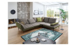 Basis-Ecksofa vito Ticona, in der Farbe Grau / Olive mit der Rückenverstellung