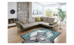 Basis-Ecksofa vito Ticona, in der Farbe Natur / Olive mit der Sitzvorzug