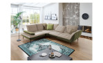 Basis-Ecksofa vito Ticona, in der Farbe Beige / Olive mit der Rückenverstellung