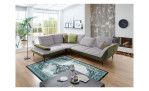 Basis-Ecksofa vito Ticona, in der Farbe Silver / Olive mit der Rückenverstellung