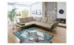 Basis-Ecksofa vito Ticona, in der Farbe Beige / Olive, in einem Raum stehend
