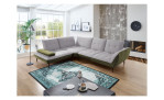 Basis-Ecksofa vito Ticona, in der Farbe Silver / Olive, in einem Raum stehend
