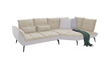 Komfort-Ecksofa vito Ticona, in der Farbausführung Creme / Silver
