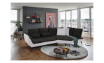 Komfort-Ecksofa vito Ticona, in der Farbausführung Schwarz / Silver in einem Raum stehend