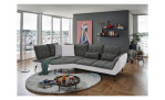 Komfort-Ecksofa vito Ticona, in der Farbausführung Grau / Silver in einem Raum stehend