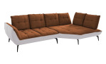 Basis-Ecksofa vito Ticona, in der Farbausführung Kupfer / Silber