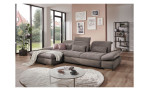 Komfort - Ecksofa vito Fulla, in der Farbausführung Taupe mit der Rückenverstellung in der Mitte, Rückenlehne oben