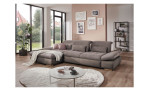 Komfort - Ecksofa vito Fulla, in der Farbausführung Taupe mit der Rückenverstellung in der Mitte, Rückenlehne unten