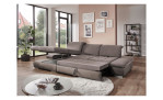 Komfort - Ecksofa vito Fulla, in der Farbausführung Taupe, mit dem offenen Bettklasten und der ausgezogenen Liegefunktion