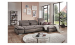 Komfort - Ecksofa vito Fulla, in der Farbausführung Taupe mit der Rückenverstellung in der Mitte, Rückenlehne oben