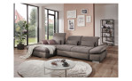 Komfort - Ecksofa vito Fulla, in der Farbausführung Taupe mit der Rückenverstellung in der Mitte, Rückenlehne oben