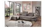 Komfort - Ecksofa vito Fulla, in der Farbausführung Taupe mit der Rückenverstellung in der Mitte, Rückenlehne unten