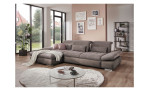 Komfort - Ecksofa vito Fulla, in der Farbausführung Taupe mit Kissen, in einem Raum stehend