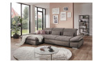 Komfort - Ecksofa vito Fulla, in der Farbausführung Taupe mit Kissen, in einem Raum stehend
