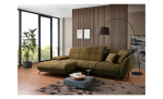 Komfort - Excksofa vito Creda, in der Farbausführung Olive, in einem Raum stehend mit der Rückenlehnenfunktion 