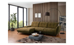 Basis - Ecksofa vito Creda, in der Farbe olive, in einem Raum stehend