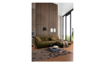 Basis - Ecksofa vito Creda, in der Farbe olive, in einem Raum stehend