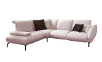 Komfort-Ecksofa vito Bevy, in der Farbausführung Rose