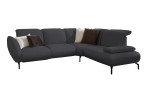 Komfort-Ecksofa vito Bevy, in der Farbausführung Anthrazit
