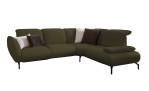 Komfort-Ecksofa vito Bevy, in der Farbausführung Olive