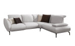 Basis-Ecksofa vito Bevy, in der Farbausführung Silver