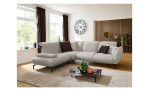 Basis-Ecksofa vito Bevy, in der Farbausführung Natur, in einem Raum stehend, Draufansicht