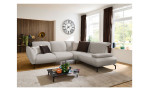 Basis-Ecksofa vito Bevy, in der Farbausführung Natur, in einem Raum stehend, Draufansicht