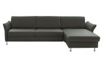 Basis-Ecksofa vito Spring in Echtleder Anthrazit.