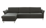 Basis-Ecksofa vito Spring in Echtleder Anthrazit.