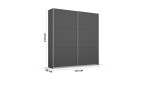 Schwebetürenschrank self Lelia in Grau-Metallic, mit Maßen