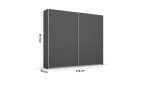 Schwebetürenschrank self Lelia in Grau-Metallic, mit Maßen