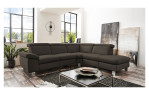 Komfort-Ecksofa vito Tonga, in der Farbausführung Elephant, in einem Raum stehend