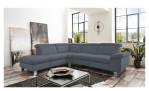 Basis-Ecksofa vito Tonga, in der Farbausführung Greyblue, in einem Raum stehend