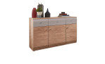 Sideboard vito Samba in Alteiche Dekor mit 3 Türen und 3 Schubkästen mit einer Front in Grau matt