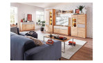 Sideboard vito Samba in Alteiche Dekor mit 3 Türen und 3 Schubkästen mit einer Front in Grau matt, Milieubild