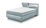 Boxspringbett set one Fairfield im Bezug Ice Blue, Kopfteil-Stauraum offen
