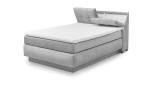 Boxspringbett set one Fairfield im Bezug Light Grey, Kopfteil-Stauraum offen