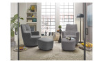 Hocker set one 1450 in der Farbausführung beige grey, mit den passenden Sessel und ein weiteren Sessel und Hocker in einer anderen Farbe