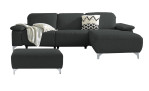 Komfort - Ecksofa Musterring MR 370, in der Farbausführung stone mit einem Hocker