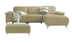 Komfort - Ecksofa Musterring MR 370, in der Farbausführung  nature mit einem Hocker