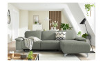 Komfort - Ecksofa Musterring MR 370, in der Farbausführung platin, in einem Raum stehend, Frontansicht