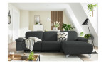 Komfort - Ecksofa Musterring MR 370, in der Farbausführung stone, in einem Raum stehend, Frontansicht
