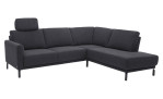 Komfort-Ecksofa Musterring MR 385 in schwarz, seitliche Ansicht