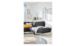 Komfort-Ecksofa Musterring MR 385 in schwarz, Ansicht der Ottomane