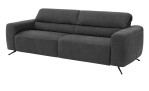 Sofa 3-Sitz MR 260 in einem Echtlederbezug in Charcoal. Schräge Seitenansicht