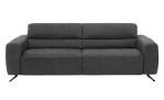 Sofa 3-Sitz MR 260 in einem Echtlederbezug in Charcoal. Frontansicht