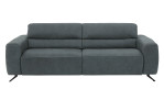 Sofa 3-Sitz MR 260 in einem Echtlederbezug in Steel. Frontansicht