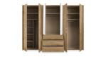 Kleiderschrank set one Henderson im Dekor Eiche-Artisan-Nb. und 2 Spiegeltüren, geöffnet