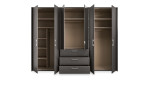 Kleiderschrank set one Henderson im Dekor Graphit und 2 Spiegeltüren, geöffnet