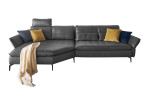 Komfort-Ecksofa Musterring MR 2340 mit Bezug aus Leder in Anthrazit